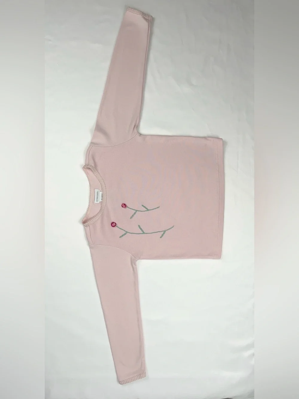Gymboree 1999 Floral Embroidered Long Sleeve Pink Vintage Shirt 5-6 Years